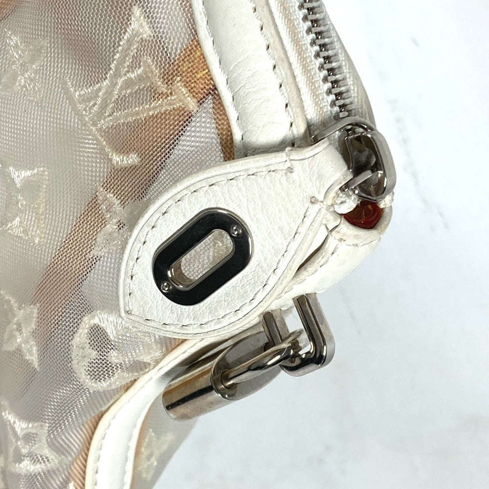 LOUIS VUITTON M40699 トランスペアレンス モノグラム ロックイット  トートバッグ カバン 刺繍 クリア メッシュ ハンドバッグ ナイロン/レザー レディース ブロン ホワイト - brandshop-reference