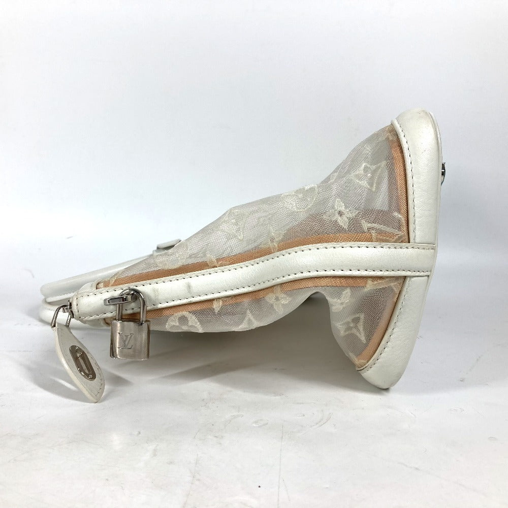 LOUIS VUITTON M40699 トランスペアレンス モノグラム ロックイット  トートバッグ カバン 刺繍 クリア メッシュ ハンドバッグ ナイロン/レザー レディース ブロン ホワイト - brandshop-reference