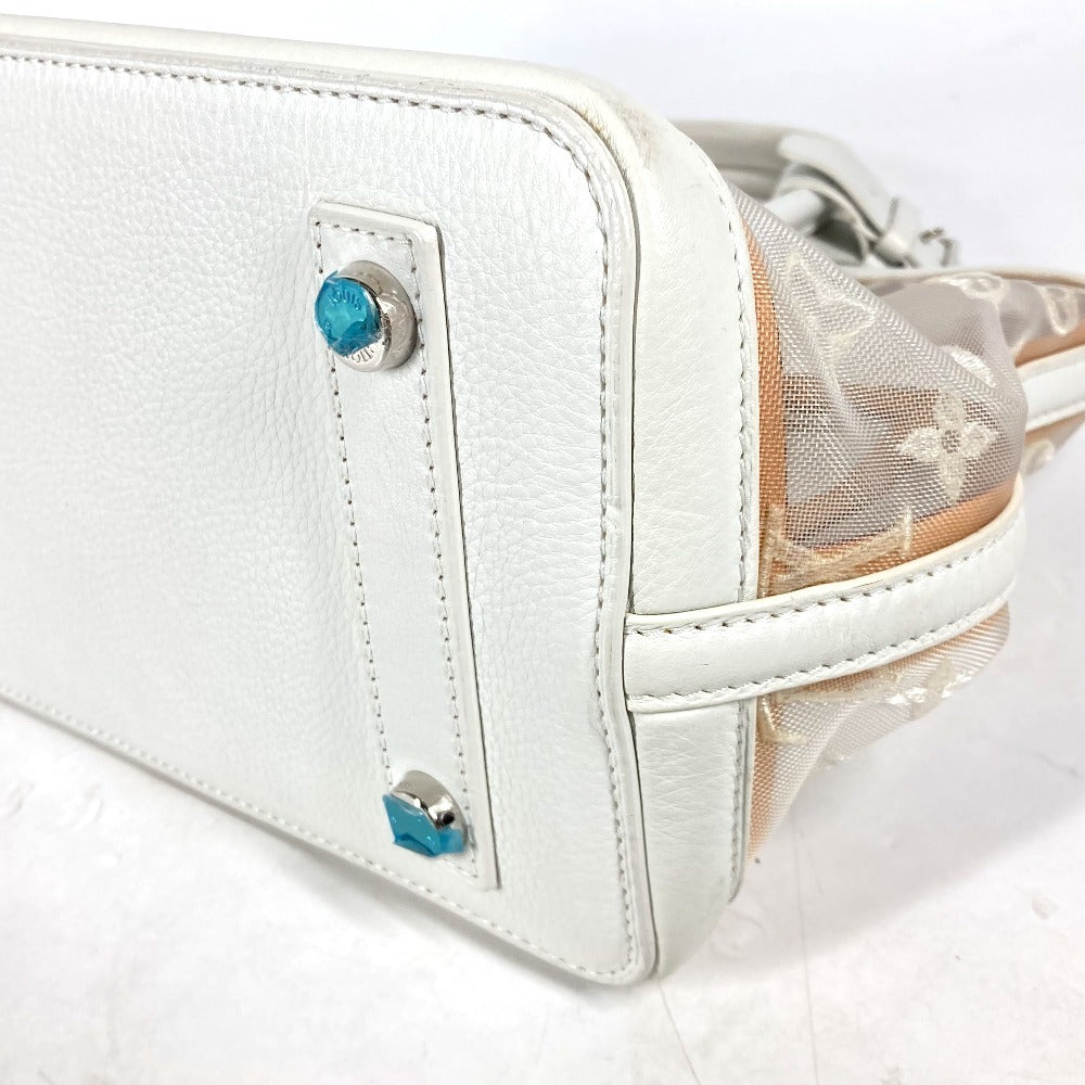 LOUIS VUITTON M40699 トランスペアレンス モノグラム ロックイット  トートバッグ カバン 刺繍 クリア メッシュ ハンドバッグ ナイロン/レザー レディース ブロン ホワイト - brandshop-reference