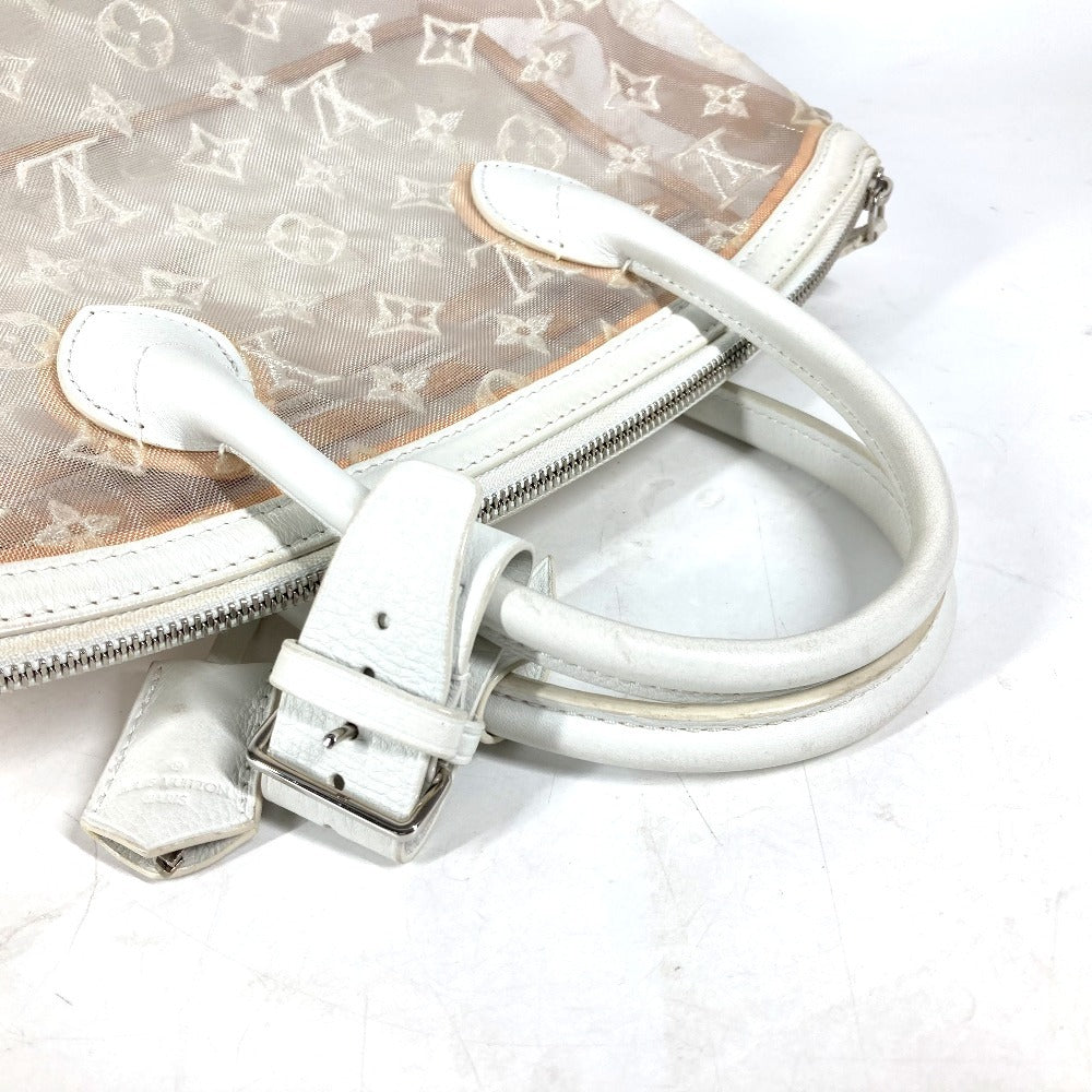 LOUIS VUITTON M40699 トランスペアレンス モノグラム ロックイット  トートバッグ カバン 刺繍 クリア メッシュ ハンドバッグ ナイロン/レザー レディース ブロン ホワイト - brandshop-reference
