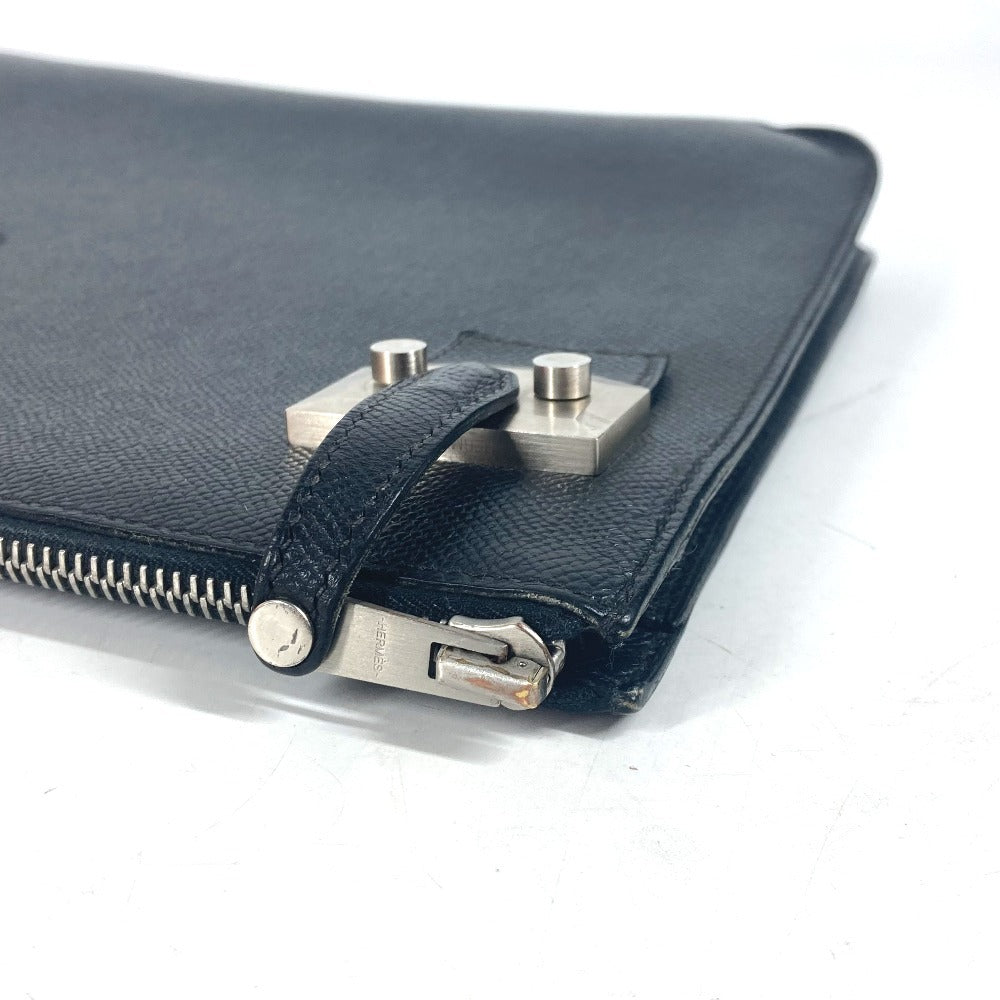 HERMES ロゴ シティホール セカンドバッグ PM セカンドバッグ カバン ポーチ  クラッチバッグ エプソン ユニセックス ブラック - brandshop-reference