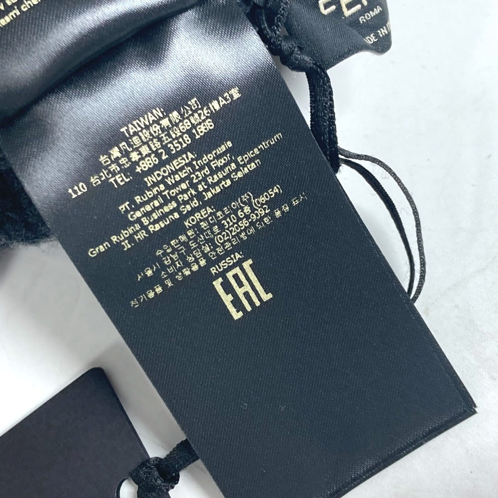 FENDI FXQ959 ロゴ ポケット付き ビーニー 帽子 ニット帽 ニットキャップ ニット帽 ウール ユニセックス グレー - brandshop-reference