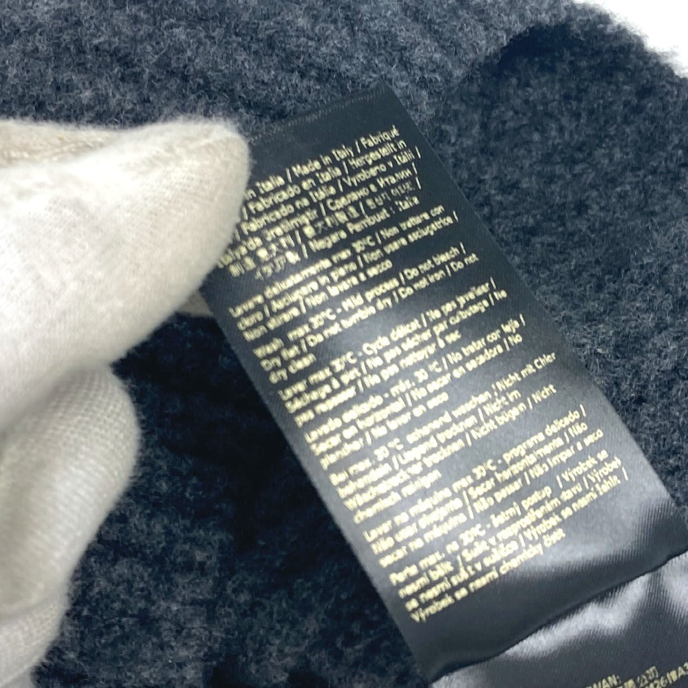 FENDI FXQ959 ロゴ ポケット付き ビーニー 帽子 ニット帽 ニットキャップ ニット帽 ウール ユニセックス グレー - brandshop-reference