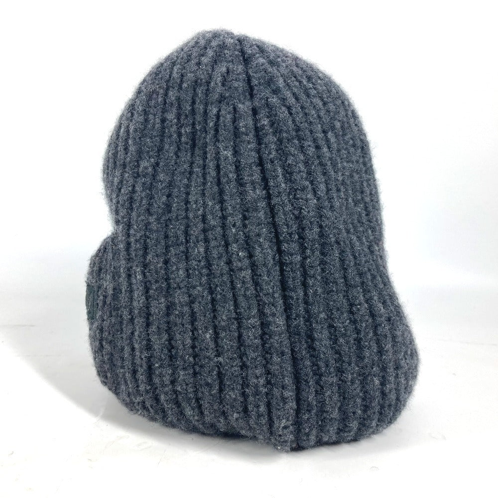 FENDI FXQ959 ロゴ ポケット付き ビーニー 帽子 ニット帽 ニットキャップ ニット帽 ウール ユニセックス グレー - brandshop-reference