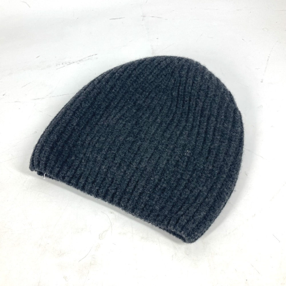 FENDI FXQ959 ロゴ ポケット付き ビーニー 帽子 ニット帽 ニットキャップ ニット帽 ウール ユニセックス グレー - brandshop-reference