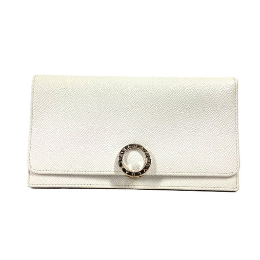 BVLGARI Bulgari Bulgari Logo Clip long wallet bifold Long Wallet Leather White Used