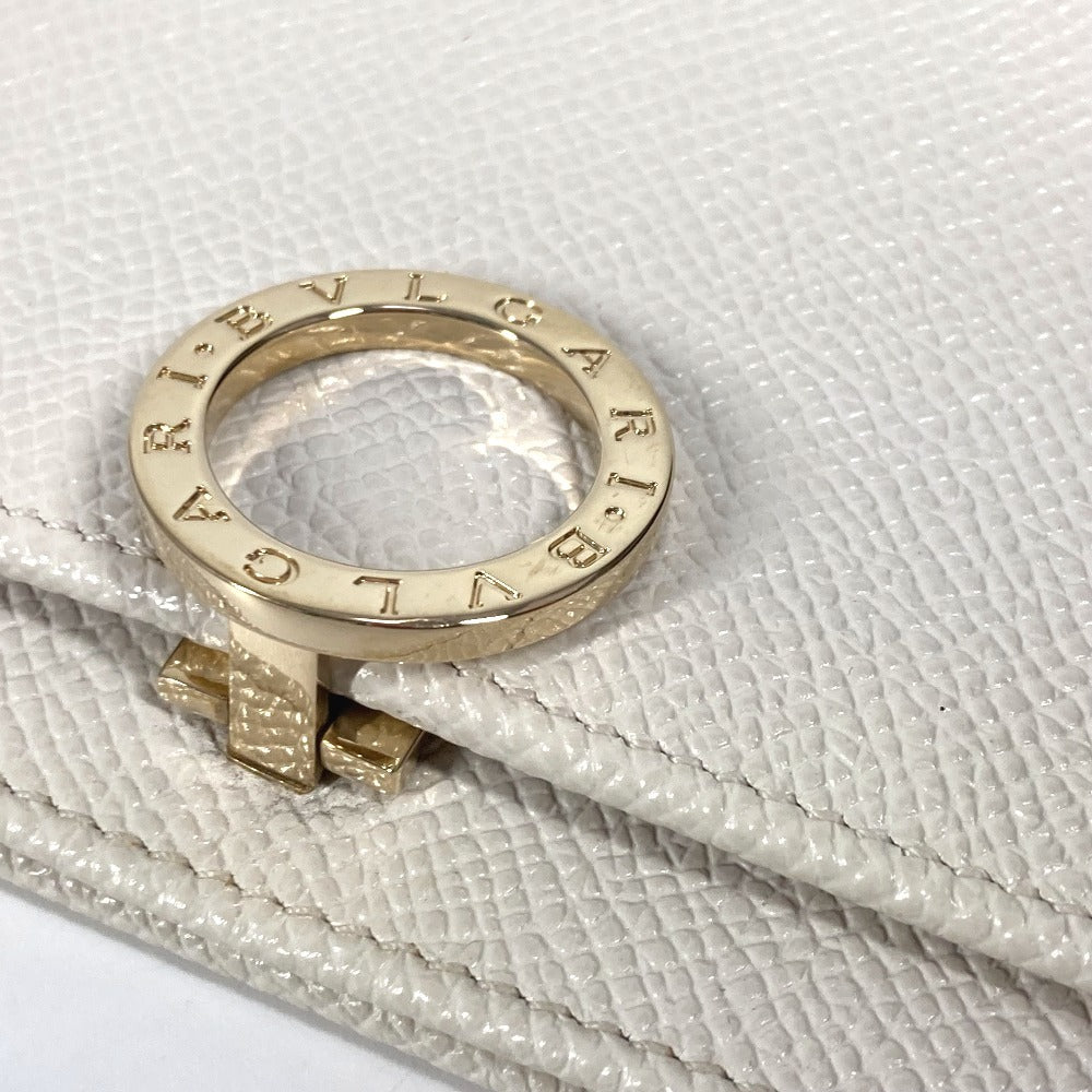 BVLGARI Bulgari Bulgari Logo Clip long wallet bifold Long Wallet Leather White Used