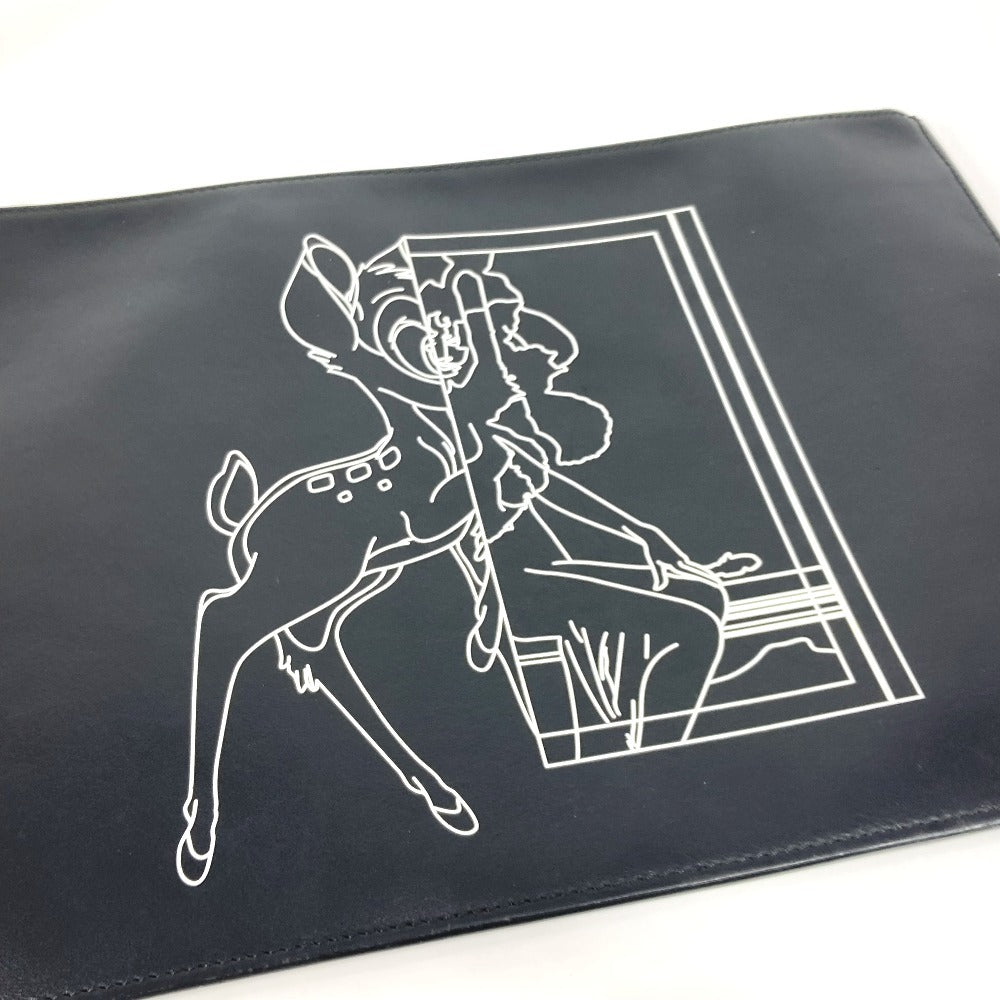 GIVENCHY Paris Disney Bambi bag, clutch bag, pouch, and clutch bag in black leather. Unisex.