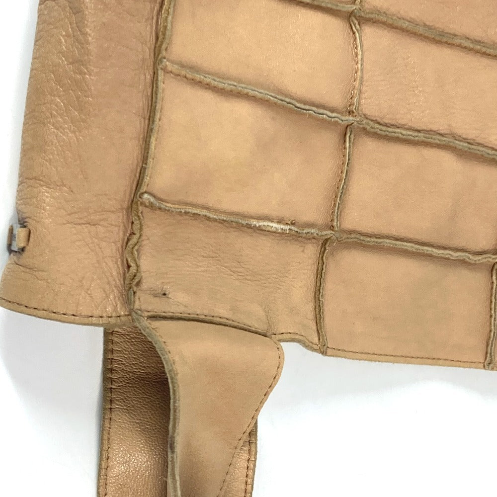 CHANEL vintage Chocolate bar Shoulder bag Tote Bag Shoulder Bag Leather Beige Used