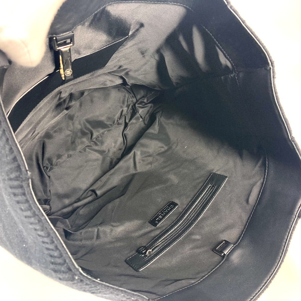 CHANEL CC ココマーク ロゴ 縦型トート トートバッグ カバン 肩掛け ショルダーバッグ ニット/レザー レディース ブラック - brandshop-reference