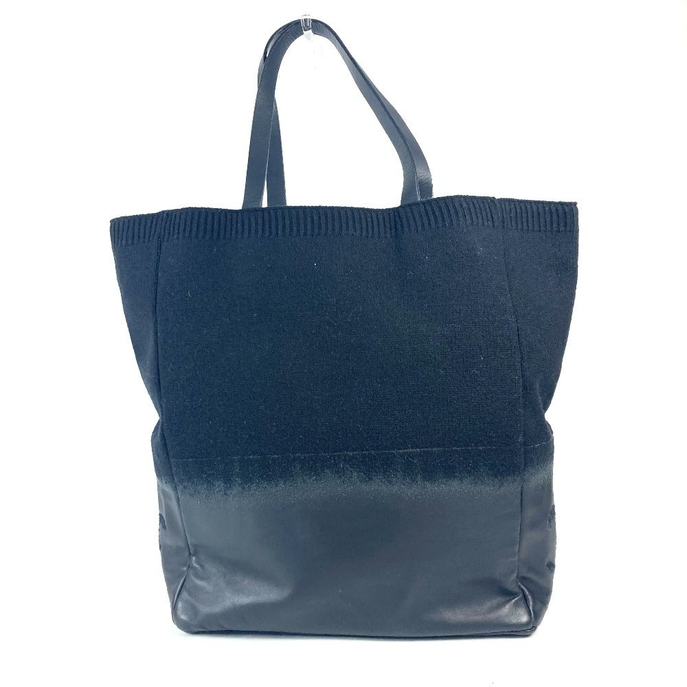 CHANEL CC ココマーク ロゴ 縦型トート トートバッグ カバン 肩掛け ショルダーバッグ ニット/レザー レディース ブラック - brandshop-reference