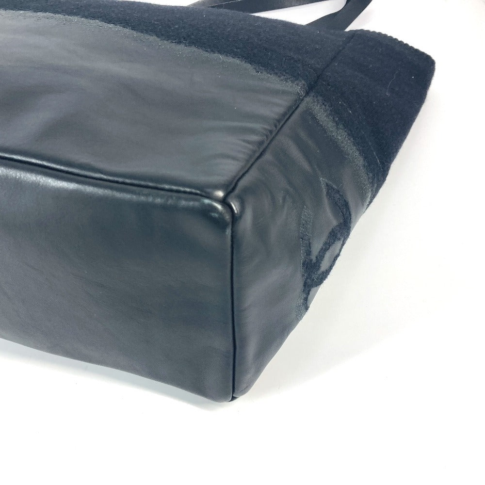 CHANEL CC ココマーク ロゴ 縦型トート トートバッグ カバン 肩掛け ショルダーバッグ ニット/レザー レディース ブラック - brandshop-reference