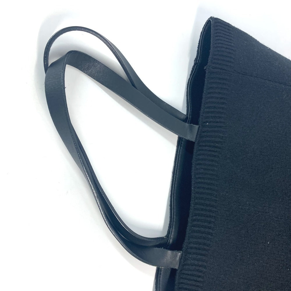 CHANEL CC ココマーク ロゴ 縦型トート トートバッグ カバン 肩掛け ショルダーバッグ ニット/レザー レディース ブラック - brandshop-reference