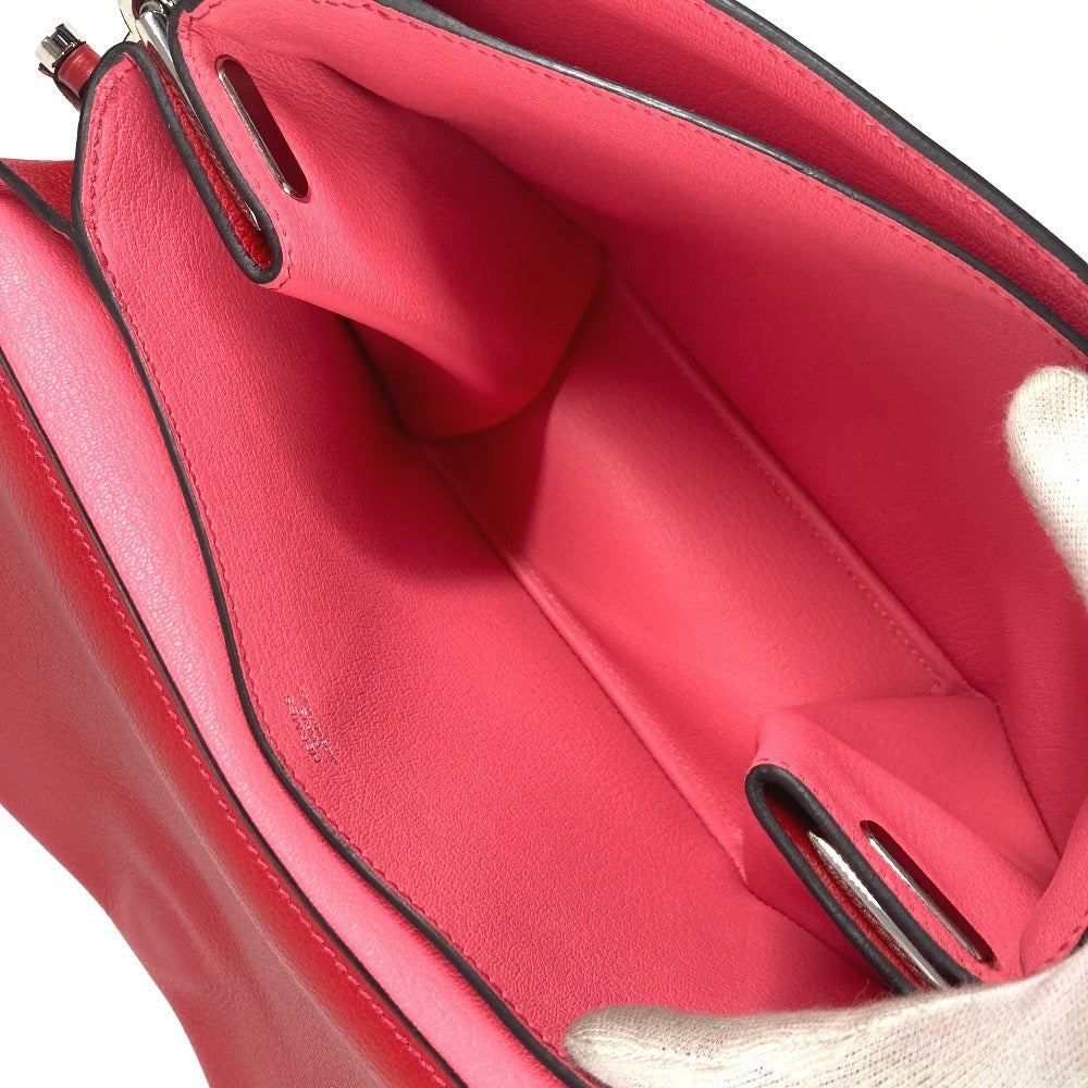 HERMES オプリ 28 Opli 28 カバン 斜め掛け ポシェット ショルダーバッグ レザー レディース ゼラニウム/ローズアザレ レッド - brandshop-reference
