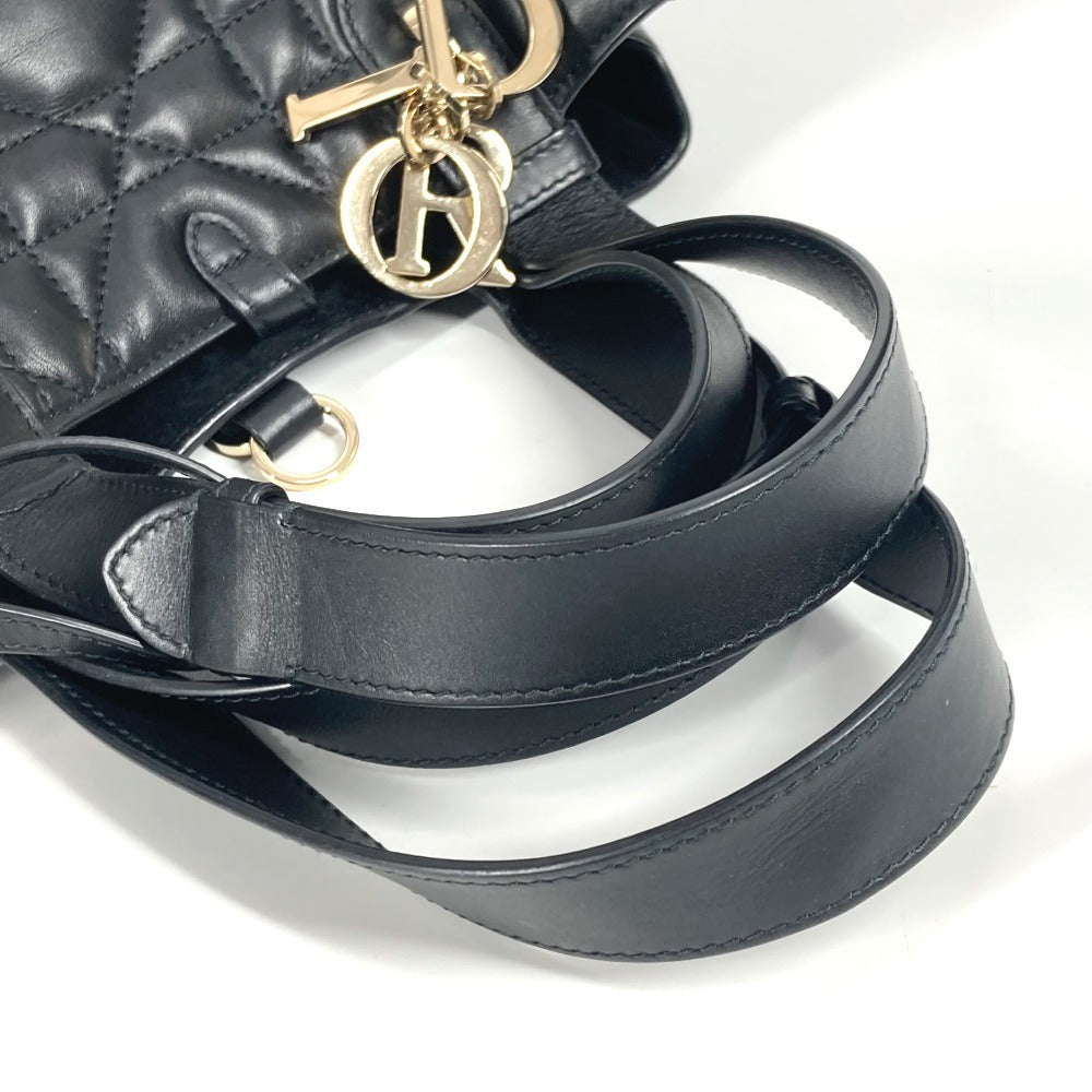 Dior M2821OSHJ 2WAYバッグ トゥジュール ミディアム カバン トートバッグ ハンドバッグ ポーチ付き ショルダーバッグ カーフスキン レディース ブラック - brandshop-reference