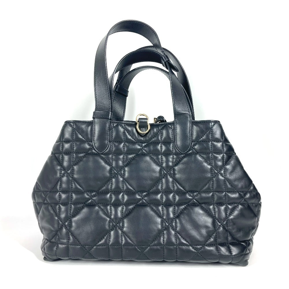 Dior M2821OSHJ 2WAYバッグ トゥジュール ミディアム カバン トートバッグ ハンドバッグ ポーチ付き ショルダーバッグ カーフスキン レディース ブラック - brandshop-reference