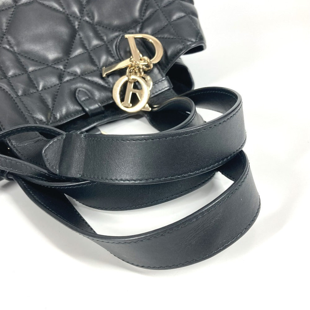 Dior M2821OSHJ 2WAYバッグ トゥジュール ミディアム カバン トートバッグ ハンドバッグ ポーチ付き ショルダーバッグ カーフスキン レディース ブラック - brandshop-reference