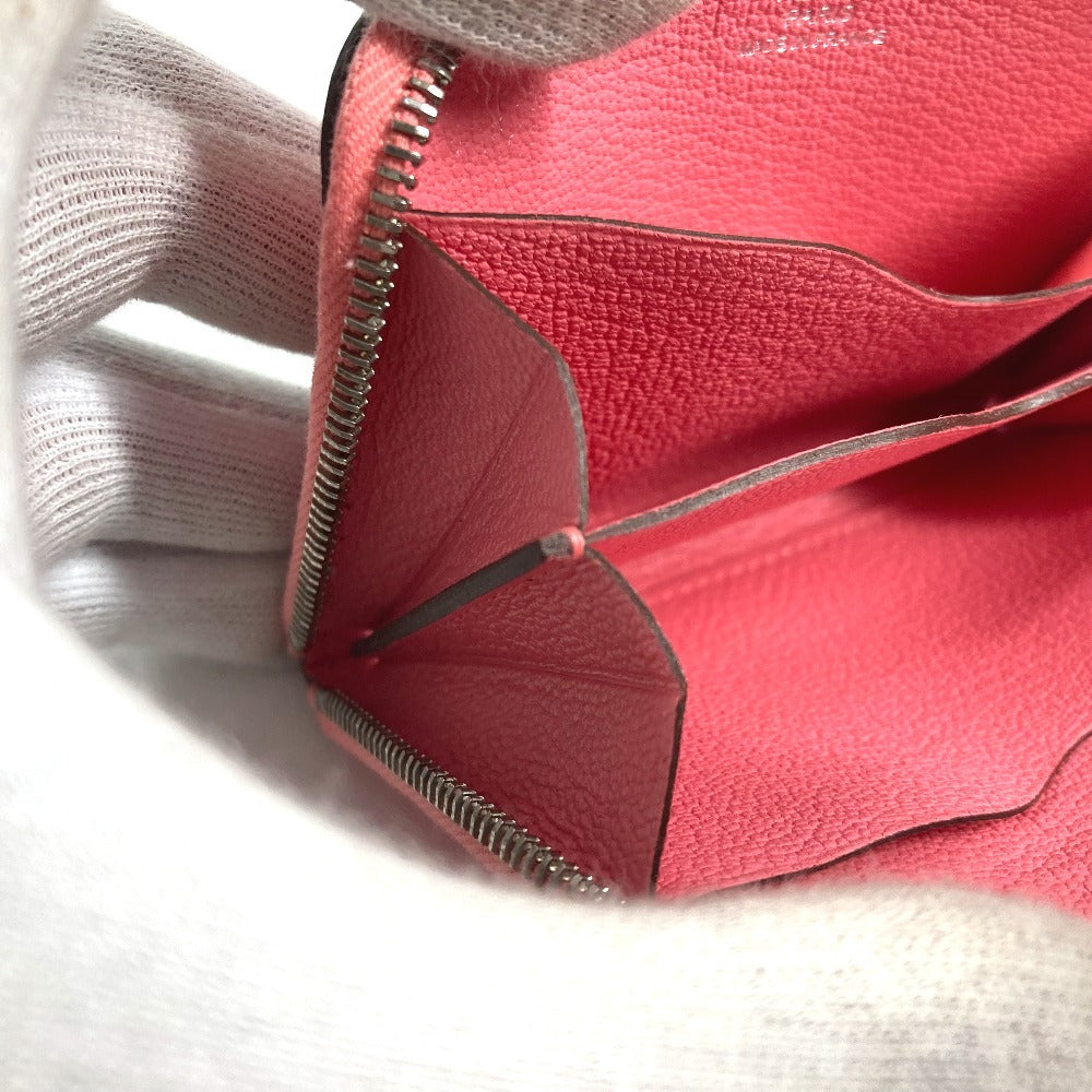 HERMES ジップアンゴー 財布 小銭入れ ラウンドファスナー コインケース レザー レディース ピンク - brandshop-reference
