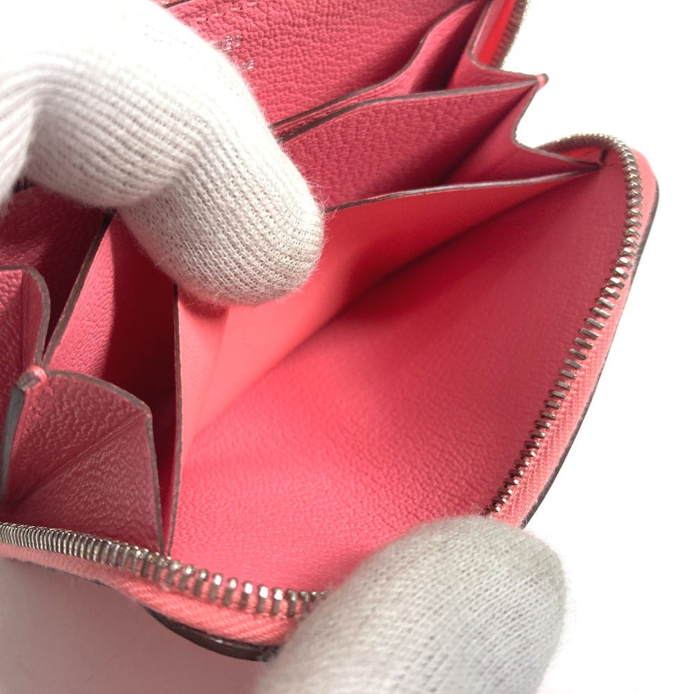 HERMES ジップアンゴー 財布 小銭入れ ラウンドファスナー コインケース レザー レディース ピンク - brandshop-reference