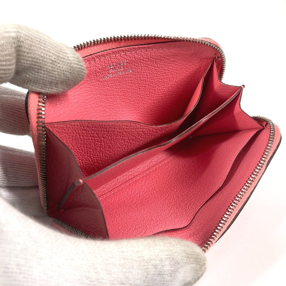 HERMES ジップアンゴー 財布 小銭入れ ラウンドファスナー コインケース レザー レディース ピンク - brandshop-reference