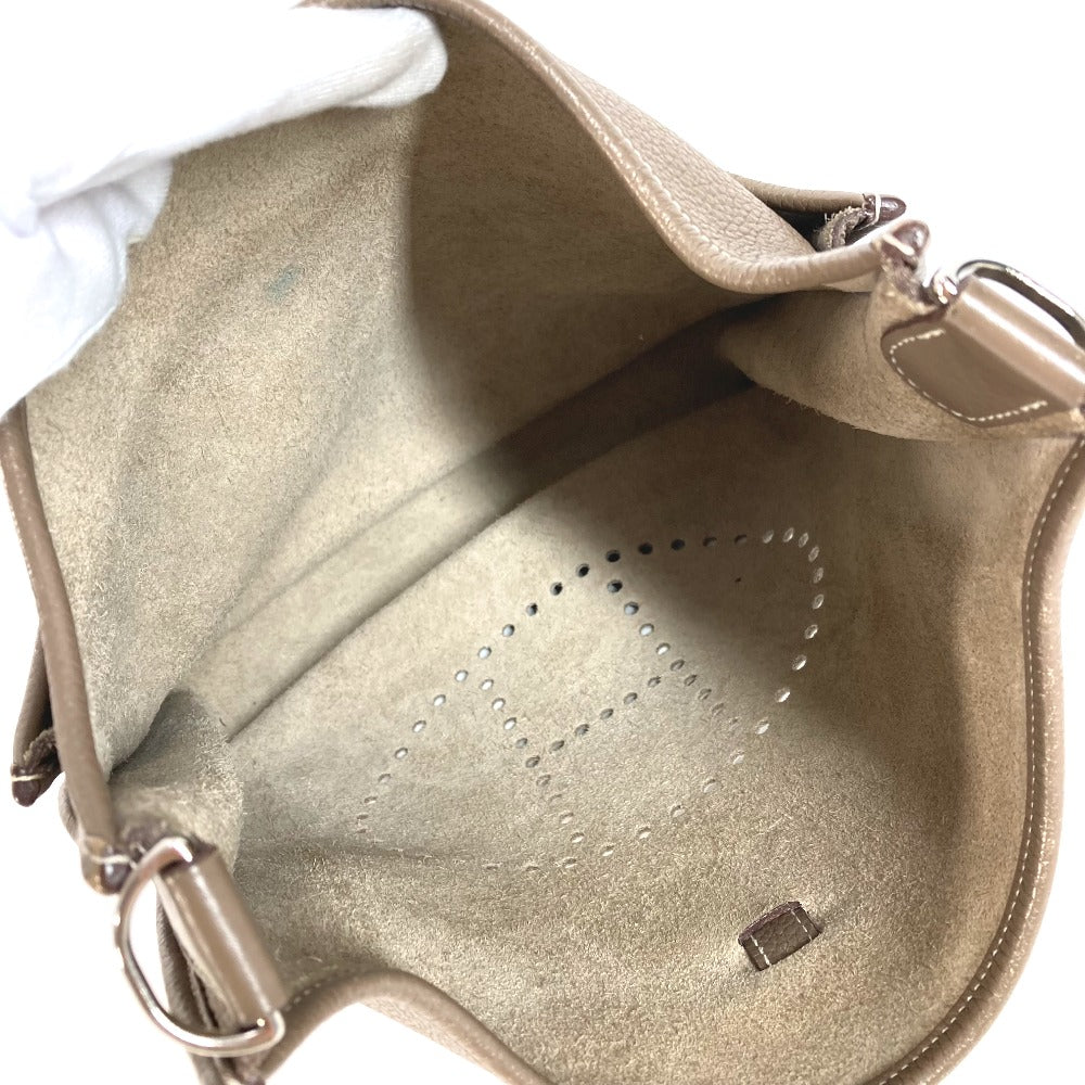 HERMES パンチングロゴ エブリンGＭ 3　 カバン 斜め掛け ショルダーバッグ トリヨンクレマンス ユニセックス エトゥープ グレー - brandshop-reference