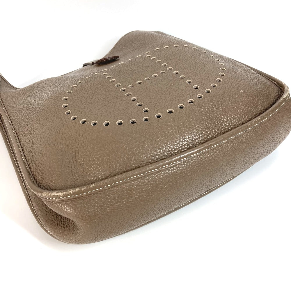 HERMES パンチングロゴ エブリンGＭ 3　 カバン 斜め掛け ショルダーバッグ トリヨンクレマンス ユニセックス エトゥープ グレー - brandshop-reference