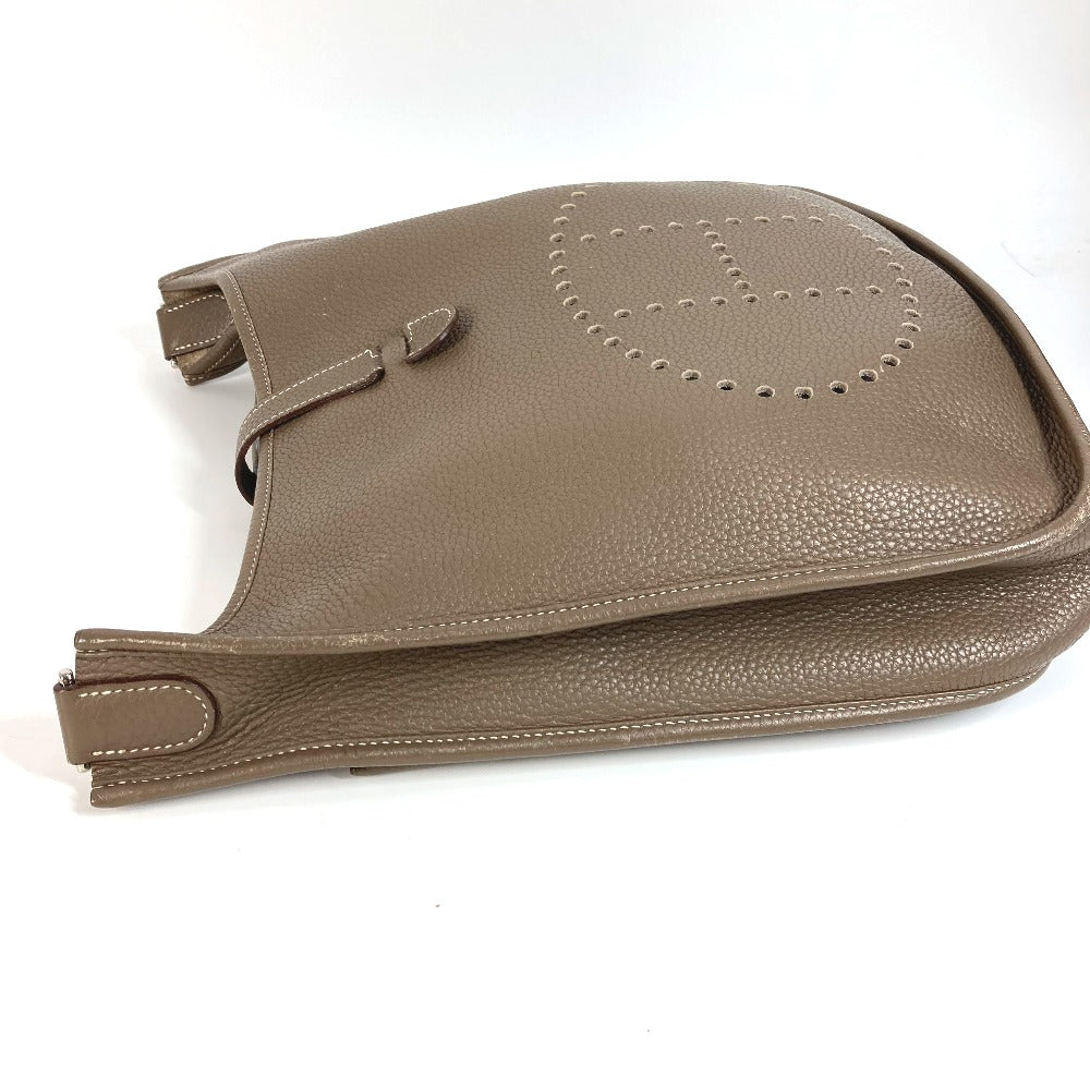 HERMES パンチングロゴ エブリンGＭ 3　 カバン 斜め掛け ショルダーバッグ トリヨンクレマンス ユニセックス エトゥープ グレー - brandshop-reference