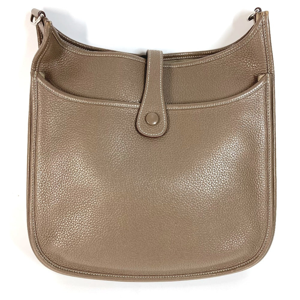 HERMES パンチングロゴ エブリンGＭ 3　 カバン 斜め掛け ショルダーバッグ トリヨンクレマンス ユニセックス エトゥープ グレー - brandshop-reference