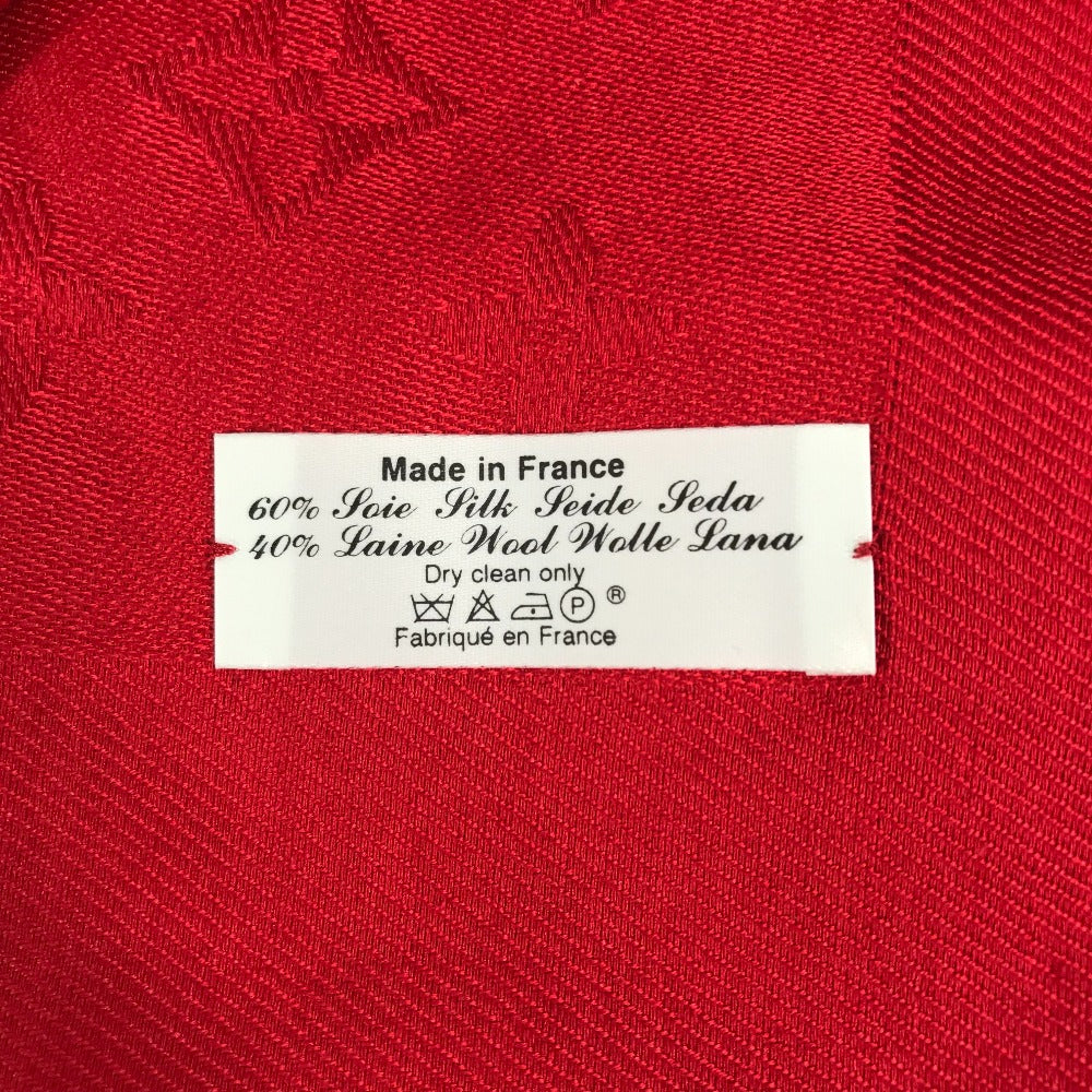 LOUIS VUITTON モノグラム ストール マフラー フリンジ ショール ウール レディース レッド - brandshop-reference