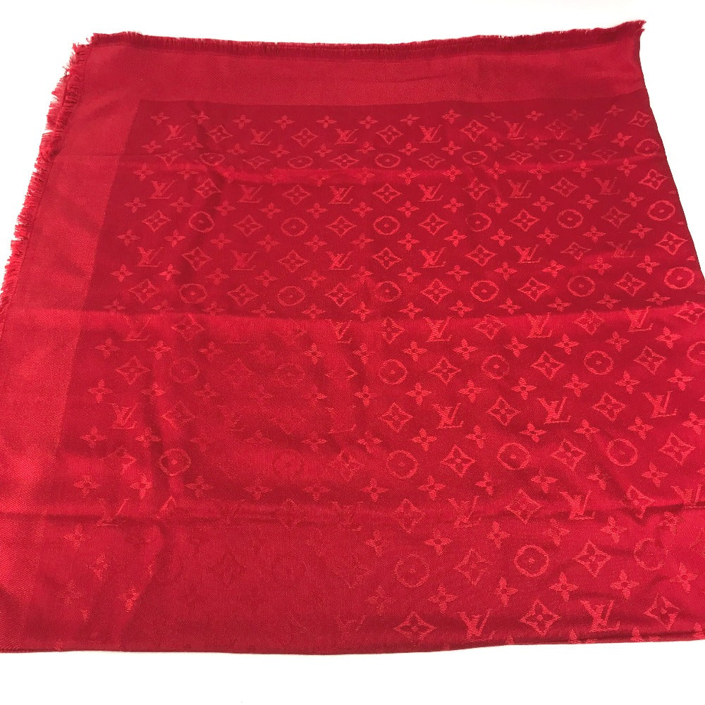 LOUIS VUITTON モノグラム ストール マフラー フリンジ ショール ウール レディース レッド - brandshop-reference