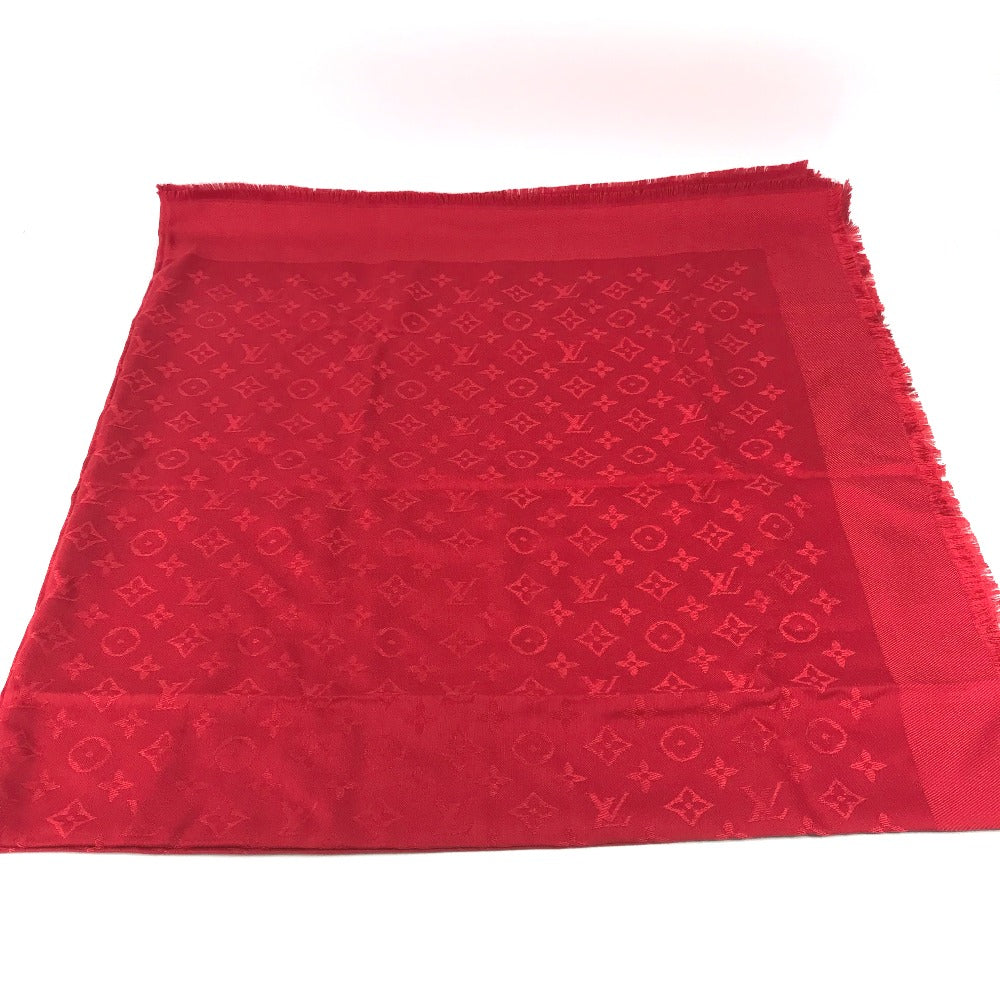 LOUIS VUITTON モノグラム ストール マフラー フリンジ ショール ウール レディース レッド - brandshop-reference