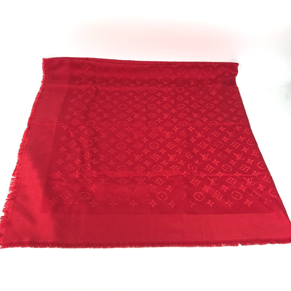 LOUIS VUITTON モノグラム ストール マフラー フリンジ ショール ウール レディース レッド - brandshop-reference
