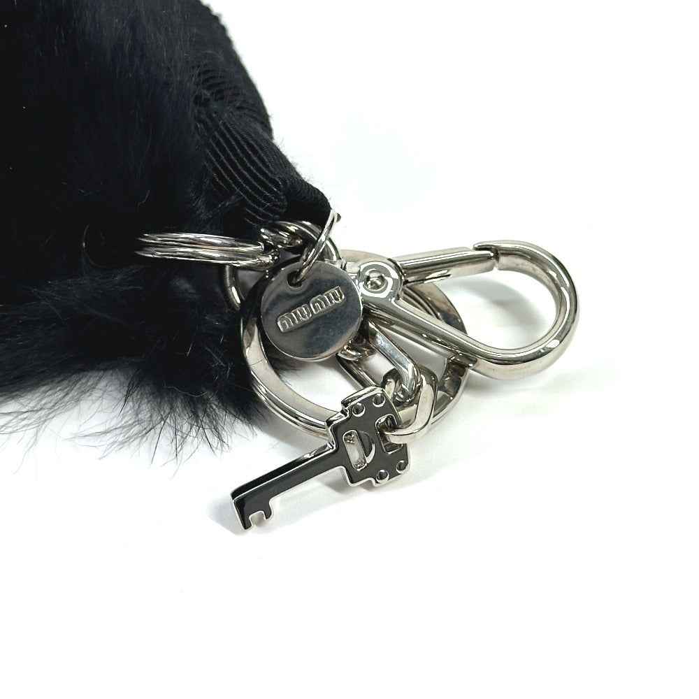 MIUMIU 尻尾 シッポ キー KEY 鍵 バッグチャーム キーホルダー ファー レディース ブラック - brandshop-reference