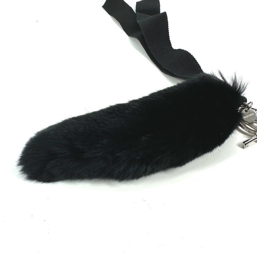 MIUMIU 尻尾 シッポ キー KEY 鍵 バッグチャーム キーホルダー ファー レディース ブラック - brandshop-reference