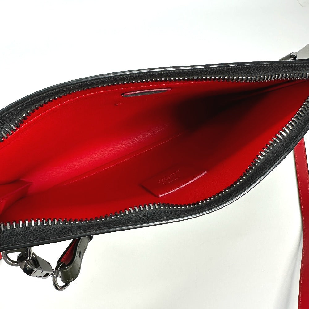 Christian Louboutin ロゴ 2WAYバッグ ポシェット クラッチバッグ ショルダーバッグ レザー ユニセックス カーキ - brandshop-reference