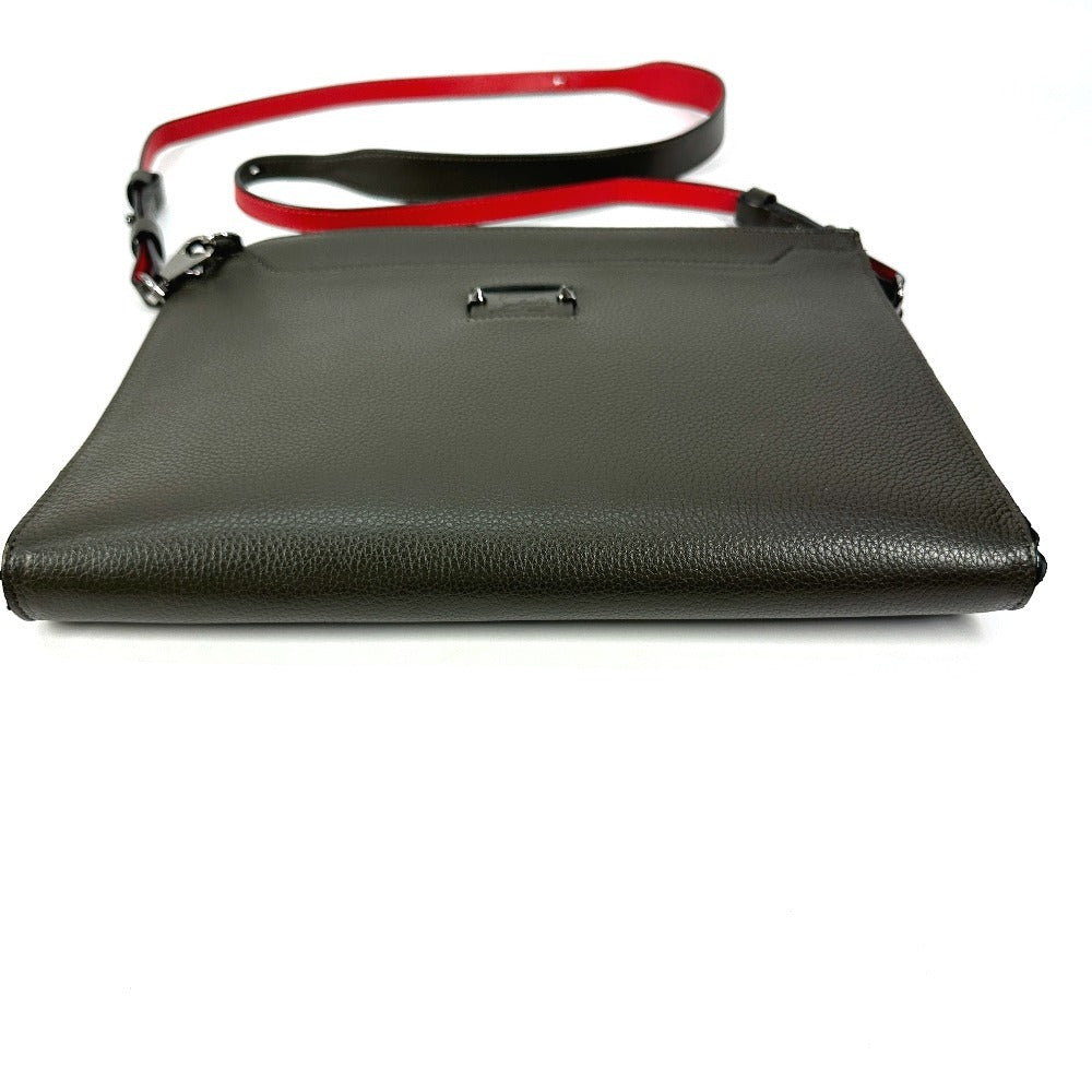 Christian Louboutin ロゴ 2WAYバッグ ポシェット クラッチバッグ ショルダーバッグ レザー ユニセックス カーキ - brandshop-reference