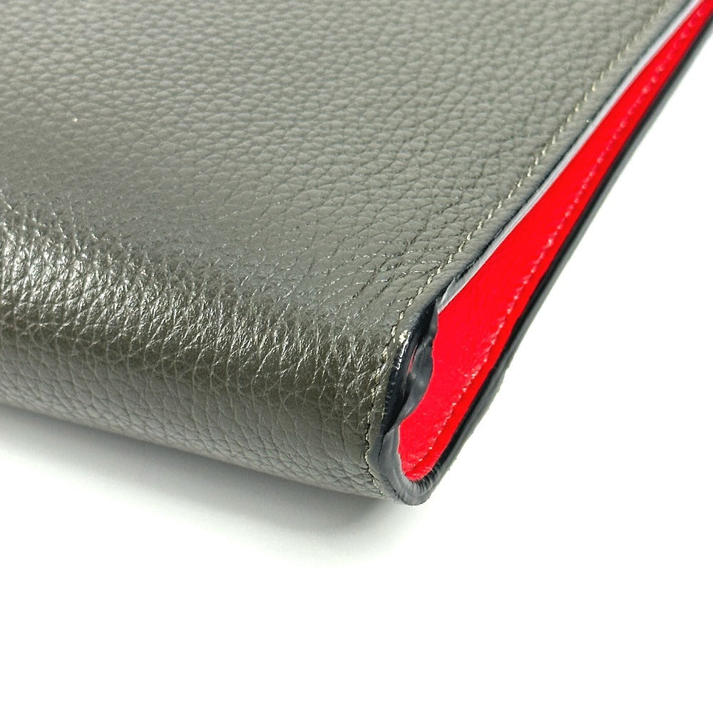 Christian Louboutin ロゴ 2WAYバッグ ポシェット クラッチバッグ ショルダーバッグ レザー ユニセックス カーキ - brandshop-reference