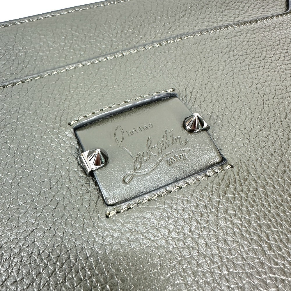 Christian Louboutin ロゴ 2WAYバッグ ポシェット クラッチバッグ ショルダーバッグ レザー ユニセックス カーキ - brandshop-reference