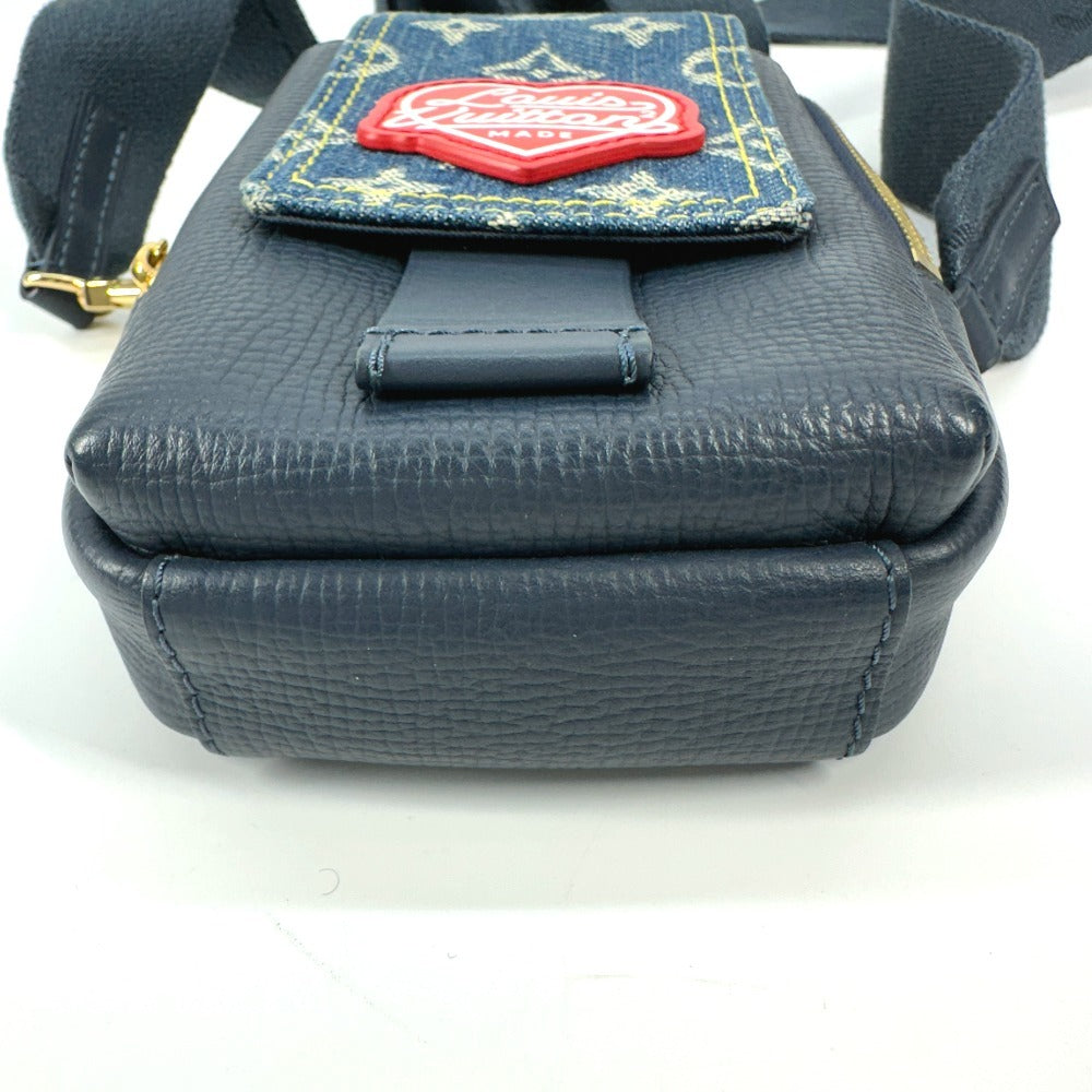 LOUIS VUITTON M81060 モノグラム デニム NIGOコラボ ダブル フォンポーチ カバン ポシェット 斜め掛け ショルダーバッグ デニム ユニセックス ブルー - brandshop-reference