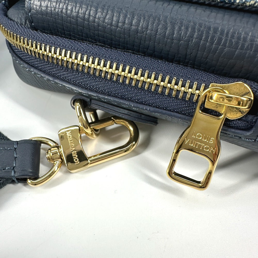 LOUIS VUITTON M81060 モノグラム デニム NIGOコラボ ダブル フォンポーチ カバン ポシェット 斜め掛け ショルダーバッグ デニム ユニセックス ブルー - brandshop-reference