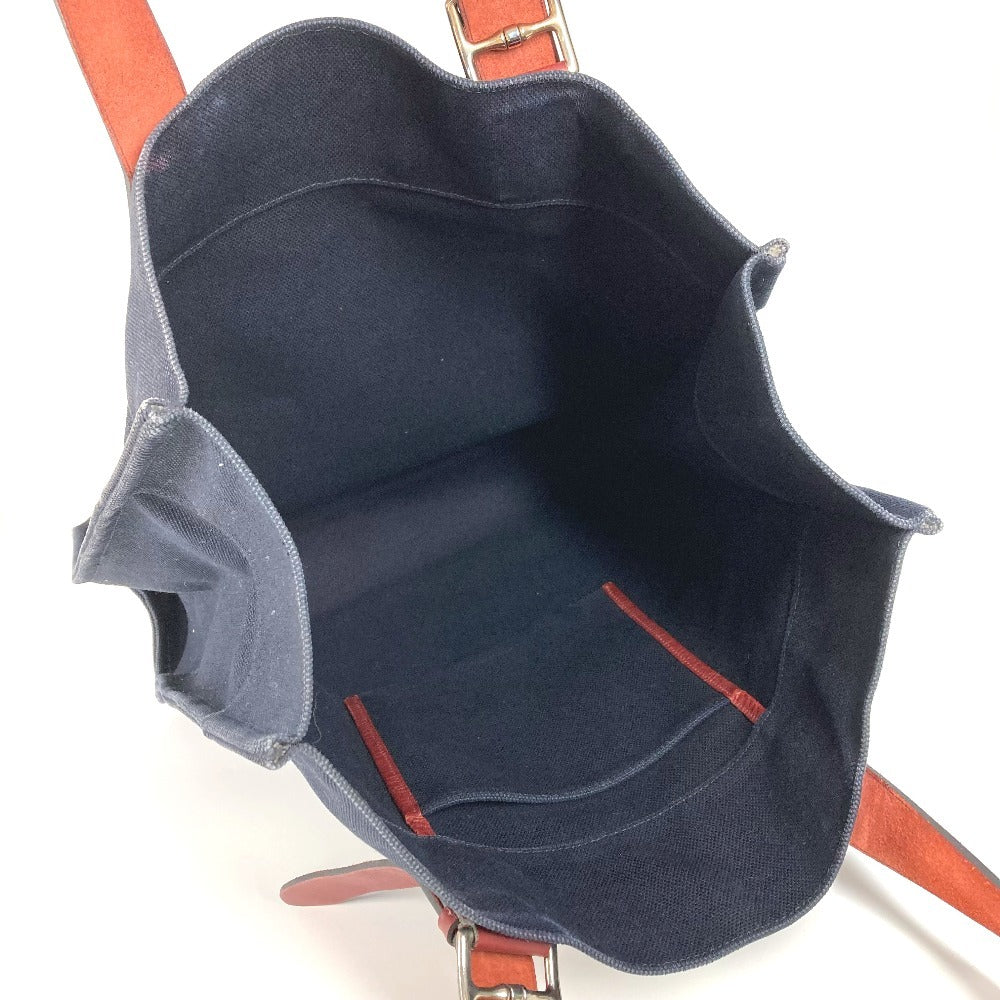 HERMES エトリヴィエール ショッピングトート カバン トートバッグ 縦型トート ショルダーバッグ レザー ユニセックス ネイビー - brandshop-reference