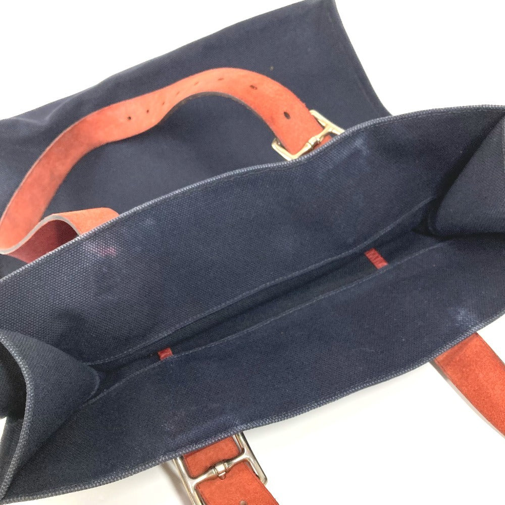 HERMES エトリヴィエール ショッピングトート カバン トートバッグ 縦型トート ショルダーバッグ レザー ユニセックス ネイビー - brandshop-reference