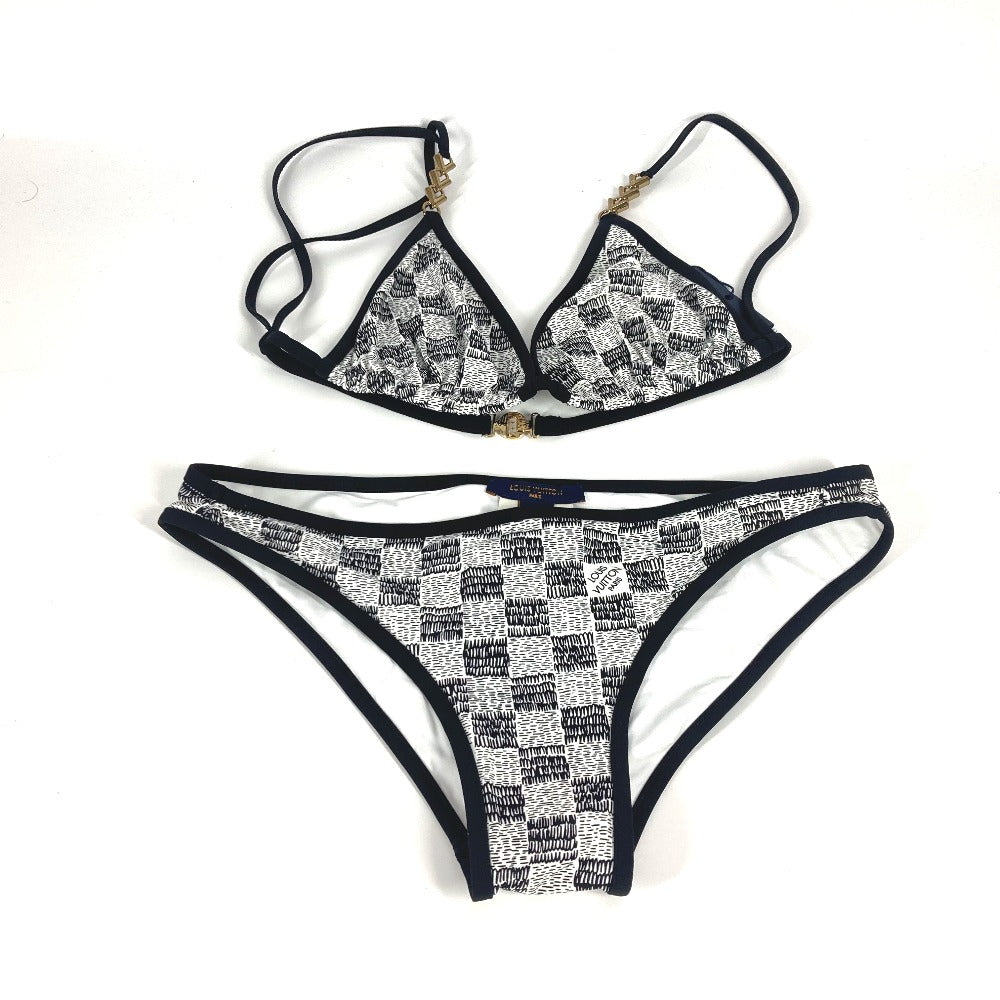 LOUIS VUITTON ダミエ柄 ビキニ スイムウエア スィムウェア セット トップス パンツ RW222W 水着 ポリアミド レディース ホワイト - brandshop-reference
