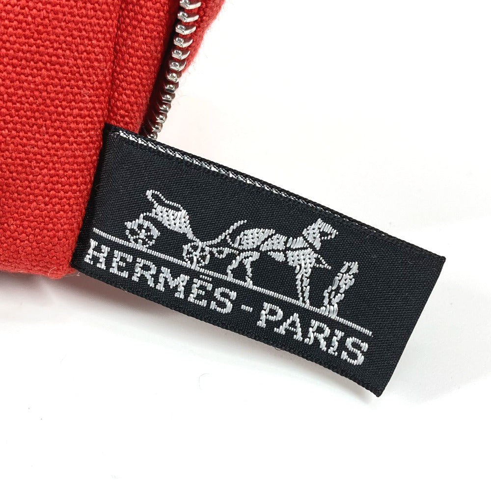 HERMES カンヌ GM ストライプ カバン ポーチ付き トートバッグ キャンバス ハンドバッグ キャンバス レディース レッド - brandshop-reference