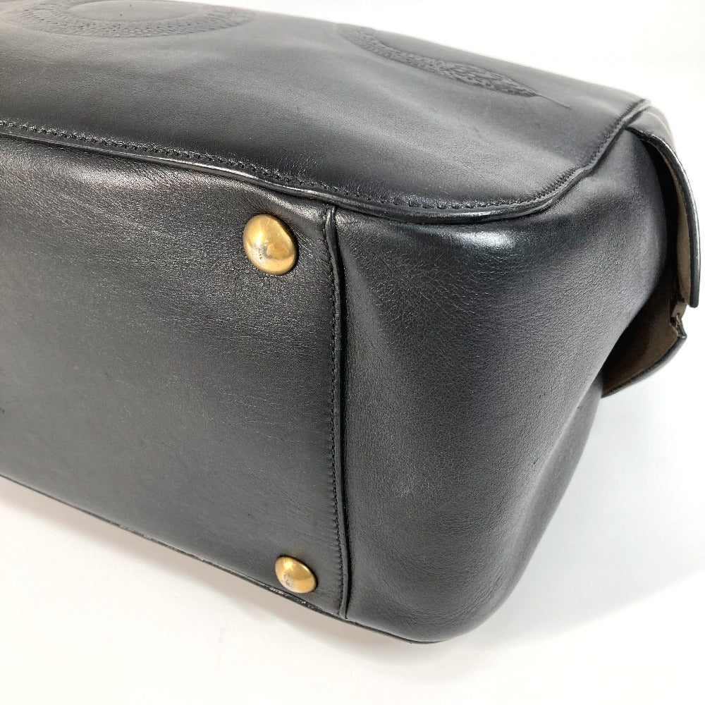 GUCCI 450999 Business Bag, Logo, Travel Bag, Shoulder Bag, Boston Bag, Leather, Unisex, Black