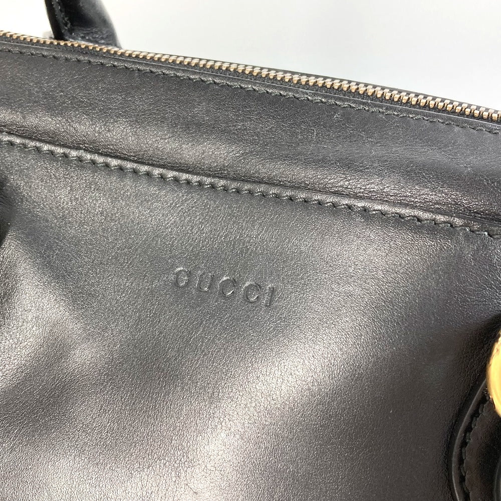 GUCCI 450999 Business Bag, Logo, Travel Bag, Shoulder Bag, Boston Bag, Leather, Unisex, Black