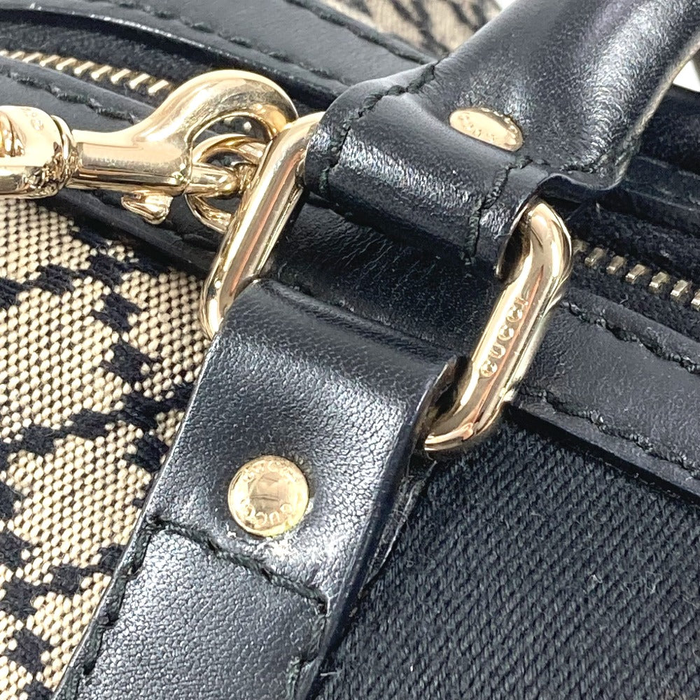 GUCCI ストライプ ロゴ 2WAYバッグ ハンドバッグ ミニボストンバッグ シェリーライン ショルダーバッグ レザー/キャンバス レディース ネイビー - brandshop-reference