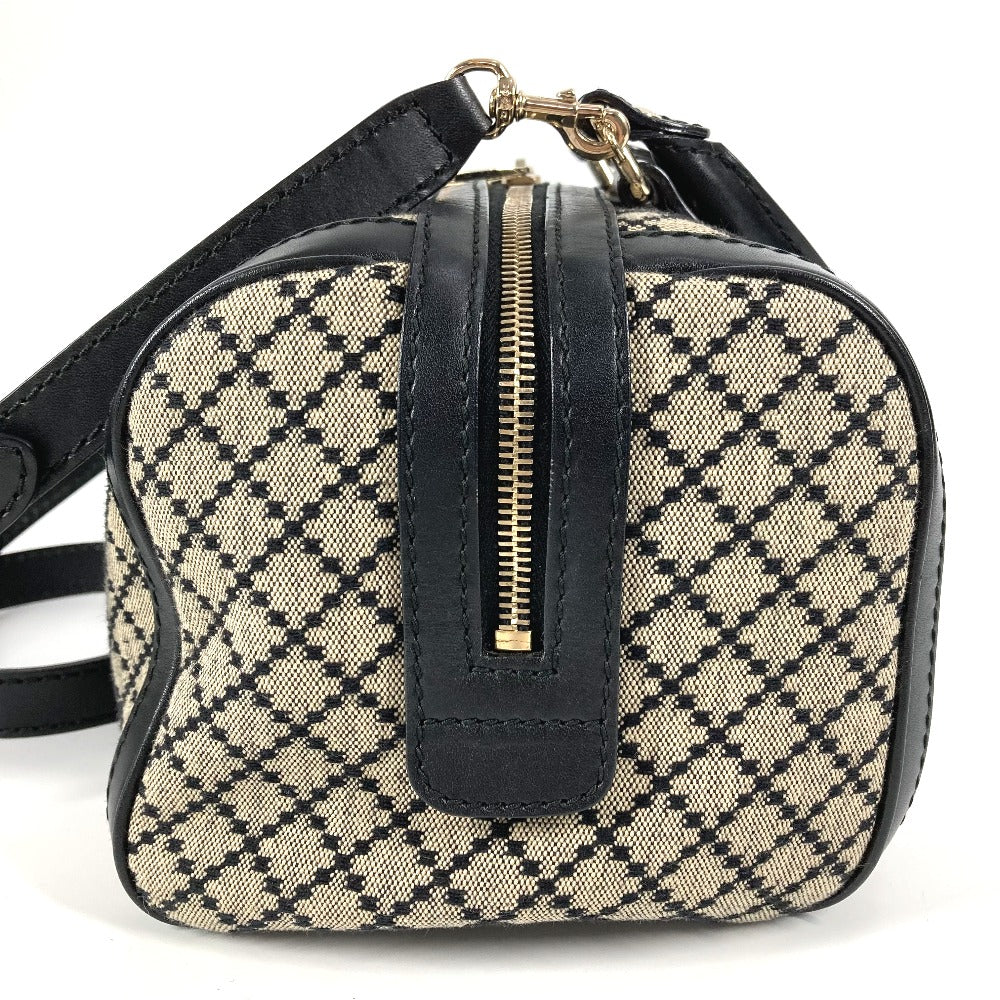 GUCCI ストライプ ロゴ 2WAYバッグ ハンドバッグ ミニボストンバッグ シェリーライン ショルダーバッグ レザー/キャンバス レディース ネイビー - brandshop-reference