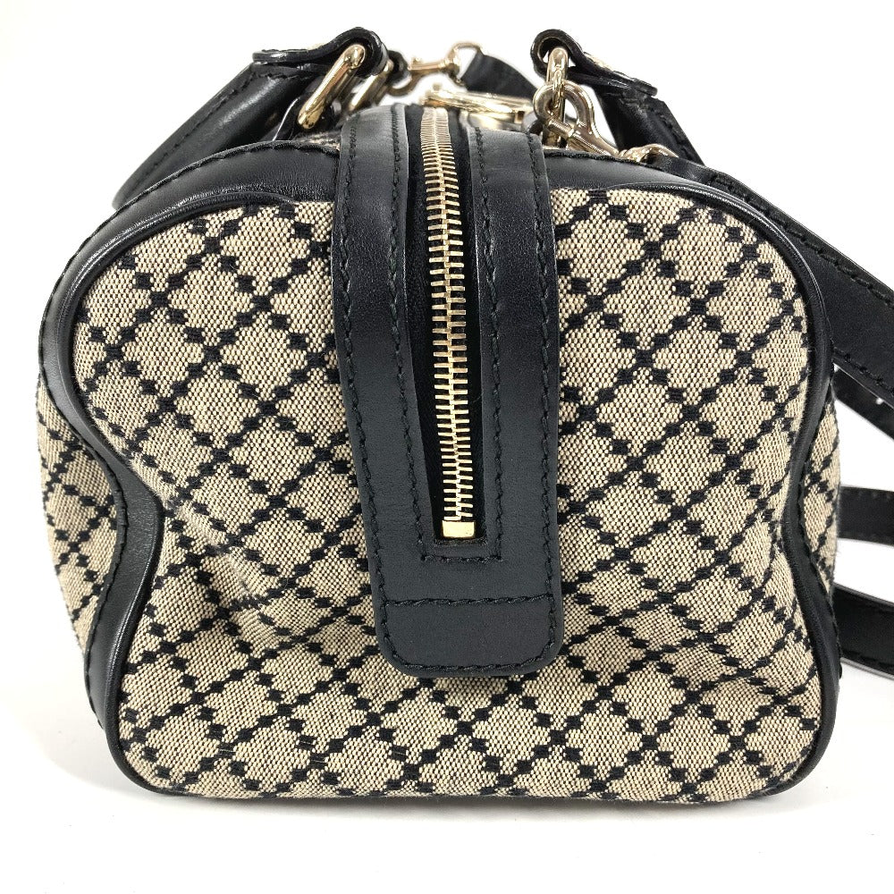 GUCCI ストライプ ロゴ 2WAYバッグ ハンドバッグ ミニボストンバッグ シェリーライン ショルダーバッグ レザー/キャンバス レディース ネイビー - brandshop-reference