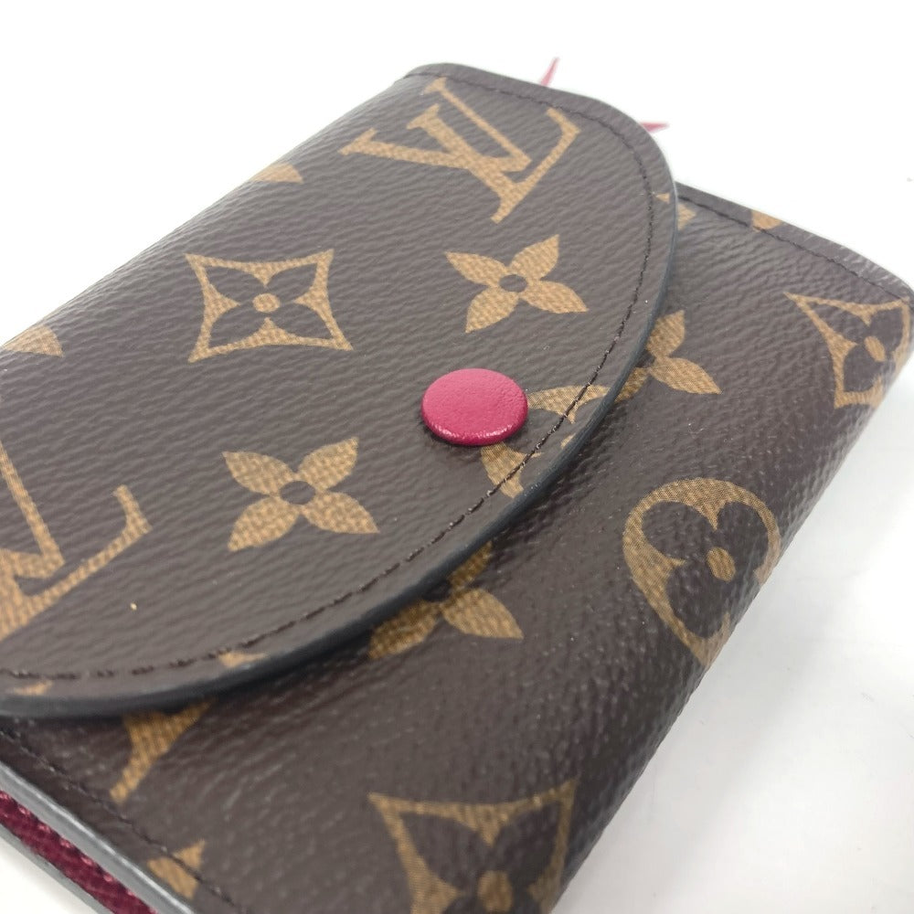 LOUIS VUITTON Ｍ41939 モノグラム ポルトモネ・ロザリ コンパクトウォレット 2つ折り財布 モノグラムキャンバス ユニセックス フューシャ ピンク